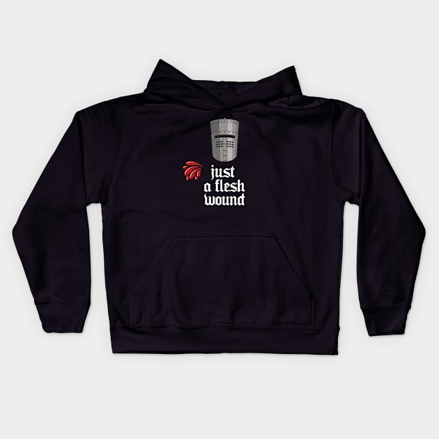 Black Knight - Just a flesh wound Kids Hoodie by Wright Art